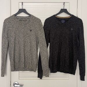 American Eagle Outfitters Athletic Fit TWO Sweaters- Grey